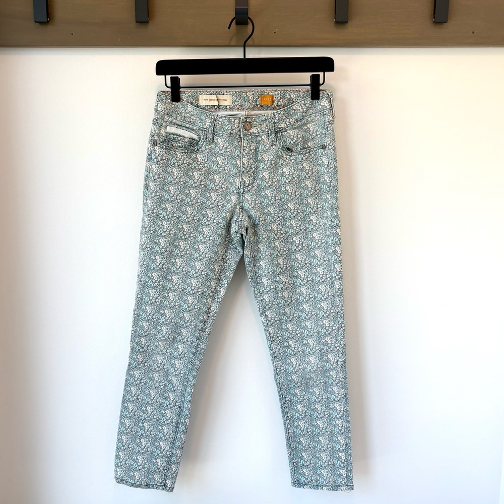 Pilcro Anthropologie Floral Skinny Jeans | Light Blue Multi | Size 27 | EUC